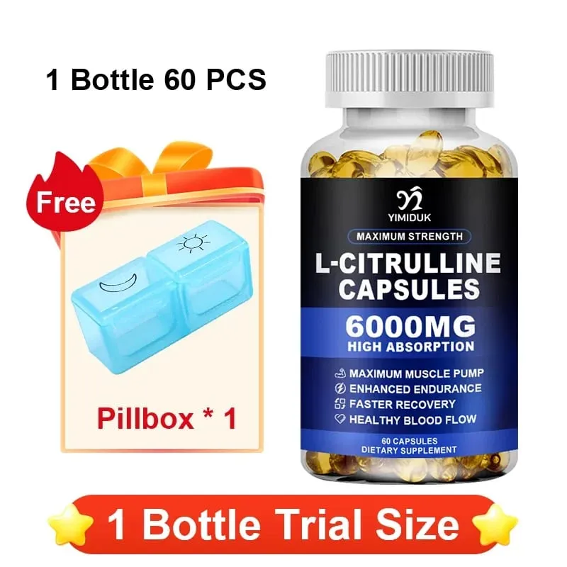 High Strength L-Citrulline Capsules with Gelatin Vitamin E Aid Vasodilation Build Muscle Fullness Quicken Recovery — image 8