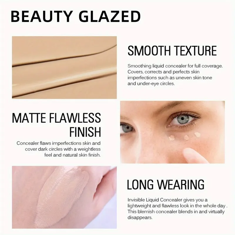 3Pcs Face Makeup Set Matte Long Lasting Waterproof Liquid Foundation+Primer+Puff — image 5