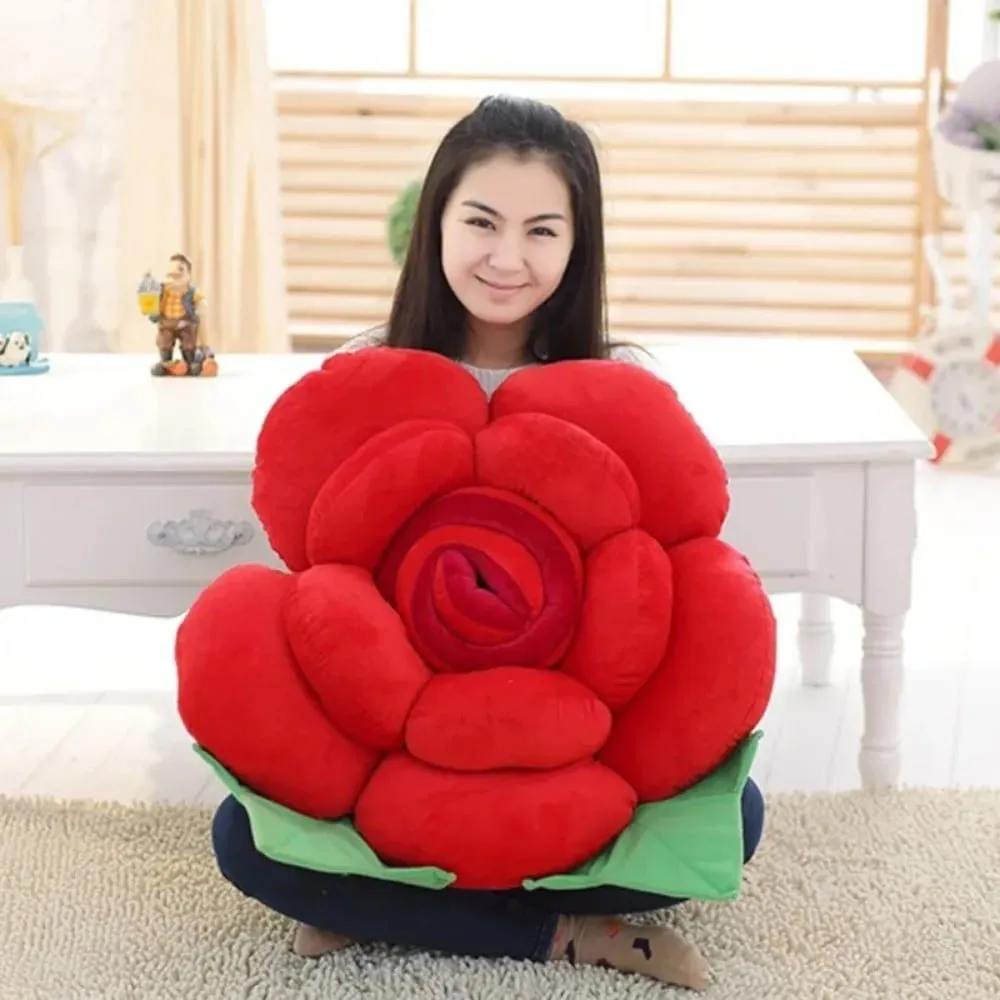 New Large Rose Shaped Pillow Plush Colorful Sofa Flower Cushion Simulated Car Interior Cushion Plush Toys