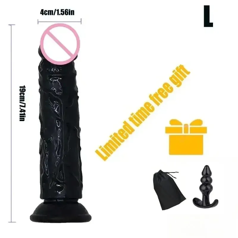 Realistic Black Dildo Cheap 6 Sizes Suction Cup Penis Butt Plug Long Dick G Spot Anal Vagina Masturbator Adult Sex Toy for Woman