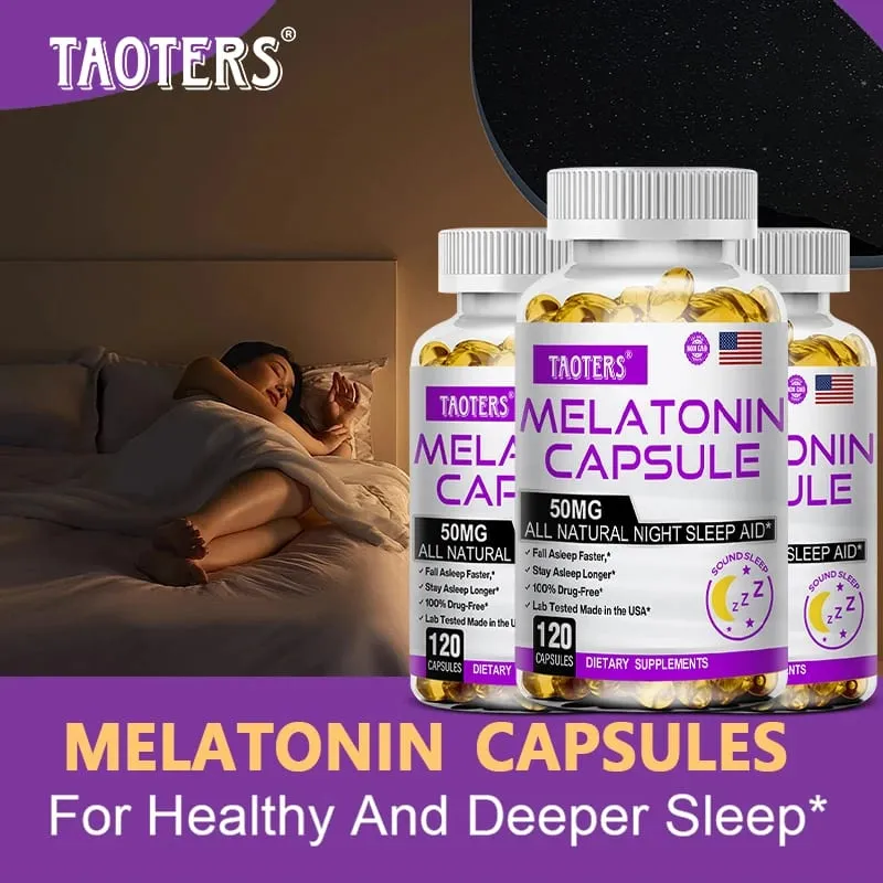 Melatonin Capsules 50mg - Promote Falling Asleep Quickly Calm The Mind Natural Sleep Aid Supplement — image 5