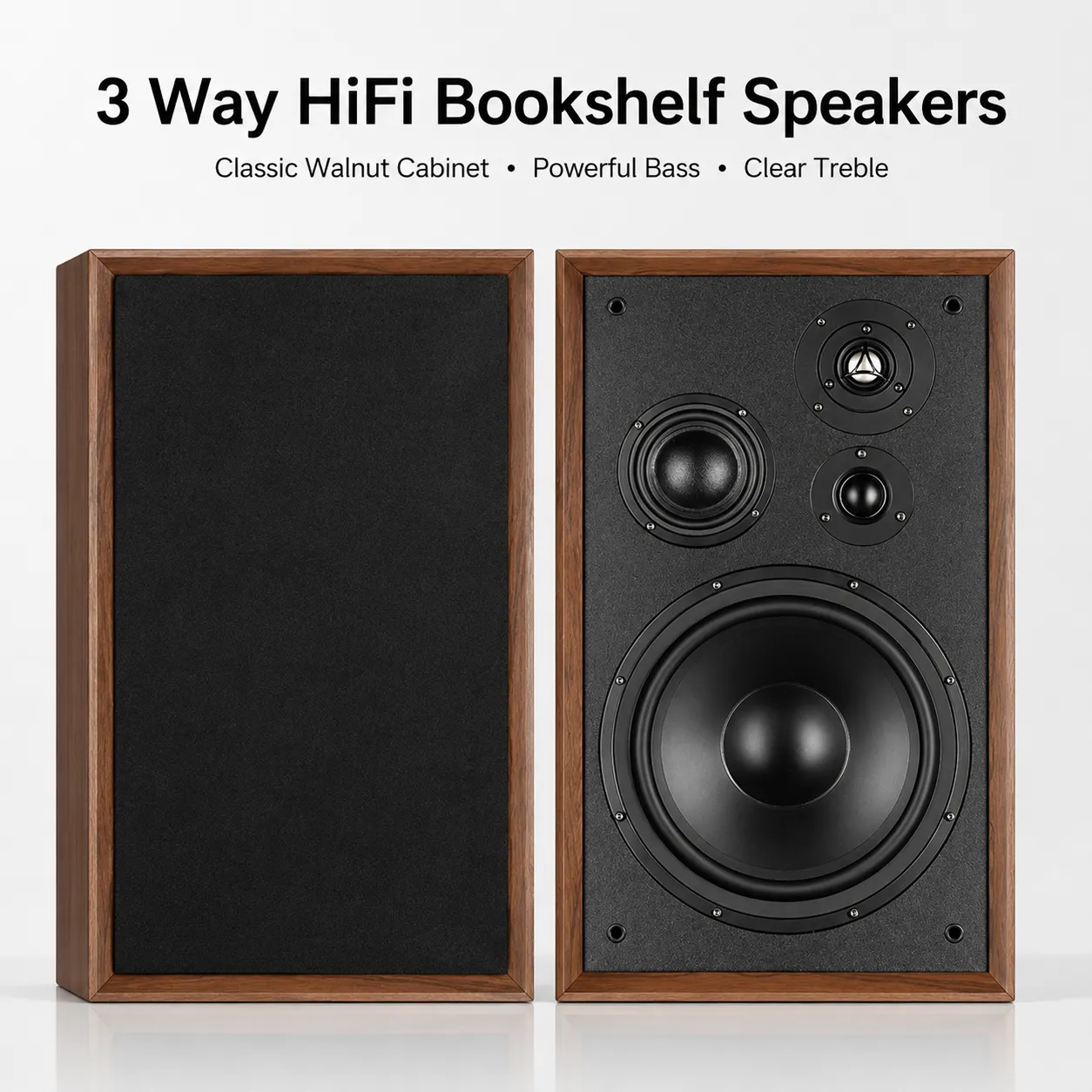 280W*2 8/10Inch High Power Bookshelf Speaker 4-Way 8Ohm Wooden Surround Speaker Hifi Fever Passive Sound Box for Home Theater TV