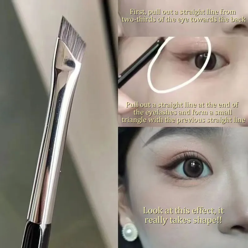 ●Brow Contour Makeup Brushes Eyebrow Eyeliner Brush Professional Super Thin Angled Liner Eye Brush Make Up Tools — image 2