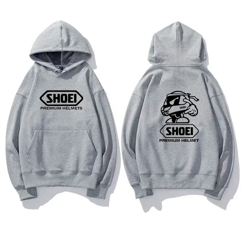 Sweat à capuche graphique sur le thème du casque de moto, unisexe, devant et arrière, Double impression de motard, cordon de serrage, sweat-shirt décontracté