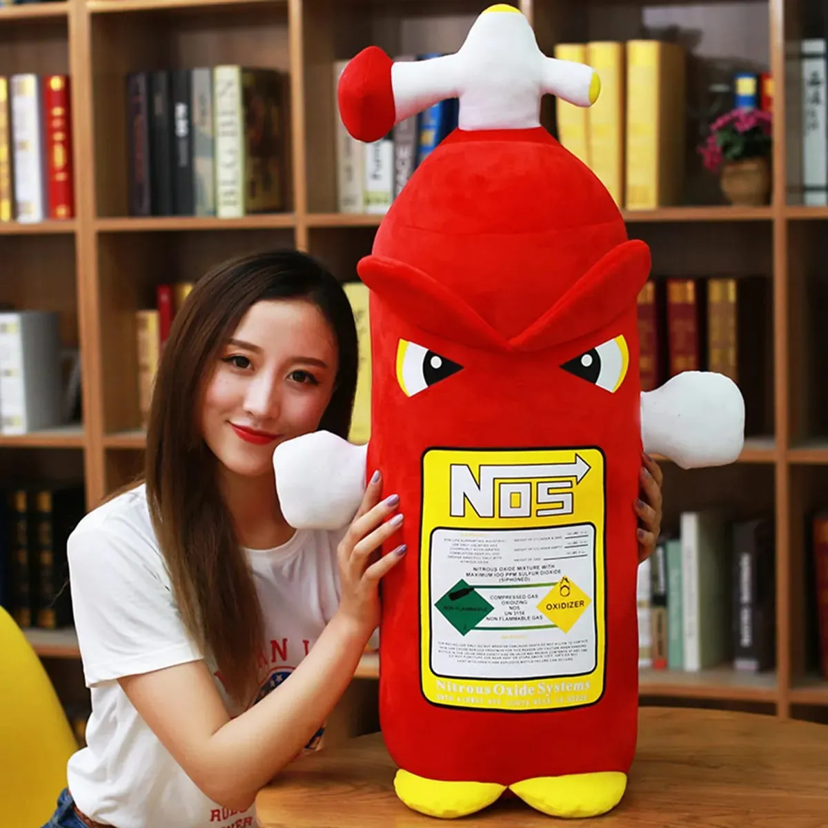 Simulation Fire Extinguisher Plush Toy Soft NOS Pillows Nitrous Oxide Bottle Pillow Cushion Headrest Backrest for Home Decor