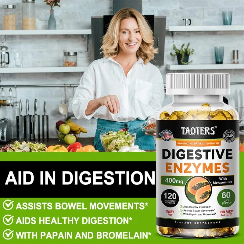 Digestive Enzymes Containing Papain and Bromelain Help Support Digestion Improve Gut Health Boost Metabolism Improve Dull Skin
