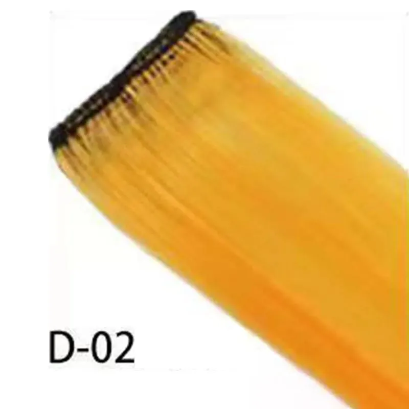 Synthetic 10Pcs colorful Hair Extensions Clip in Colored Party Highlights Extension for Kids Girls Long Straight Hairpiece