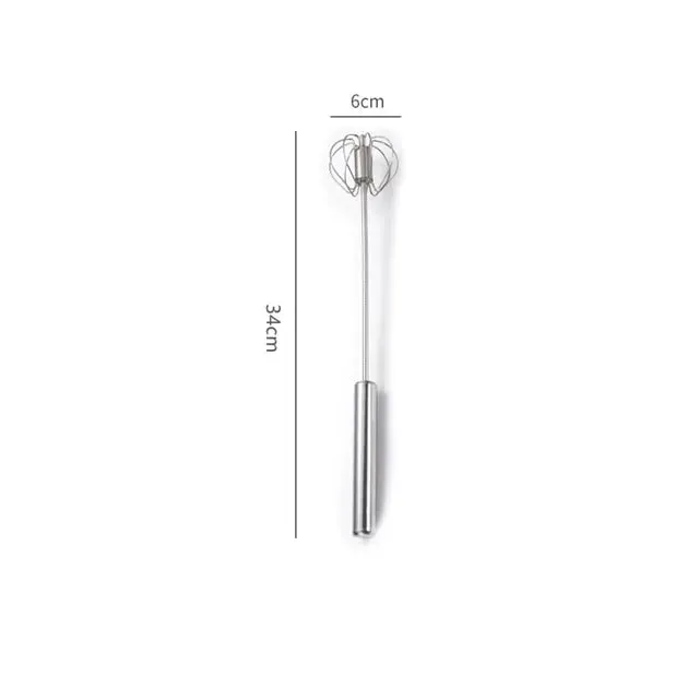 Semi-automatic Egg Beater 304 Stainless Steel Egg Whisk Manual Hand Mixer Self Turning Egg Stirrer Kitchen Accessories Egg Tools