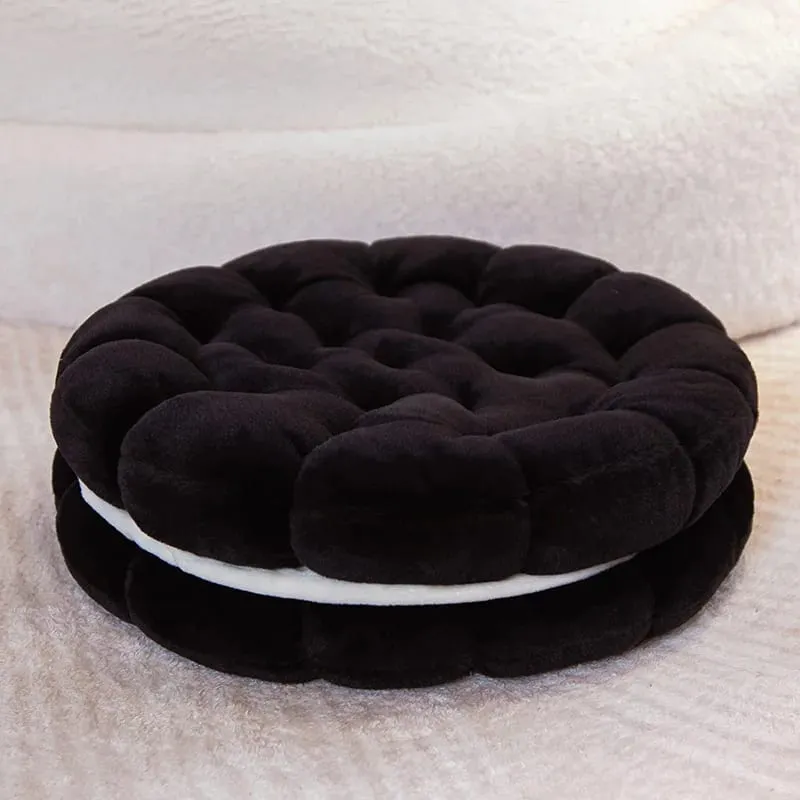 New Simulation Little Biscuits Doll Cushion Stuffed Round Cookie Plush Toys Creative Soft Pillow Chair Car Seat for Kid Gifts