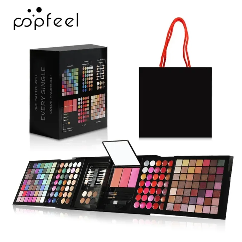 New Multi-function Makeup Kit Full Set Box For Women Waterproof Lips Blush Foundation Beginner Travel Portable Palette