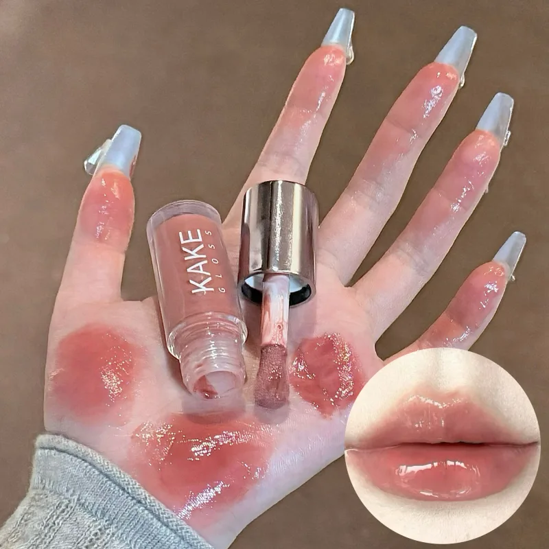 Mirror Liquid Lipstick Moisturizing Jelly Brown Water Light Lip Glaze Sexy Lip Gloss Long Lasting Nude Lip Tint Makeup Cosmetics