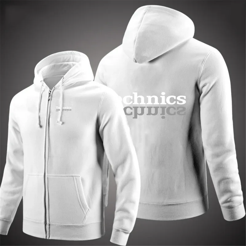 2025 High Street Solid Color Coat Spring And Autumn Man's Leisure Versatile Hoodies Technics DJ 1200 Logo Print Fashion Jacket