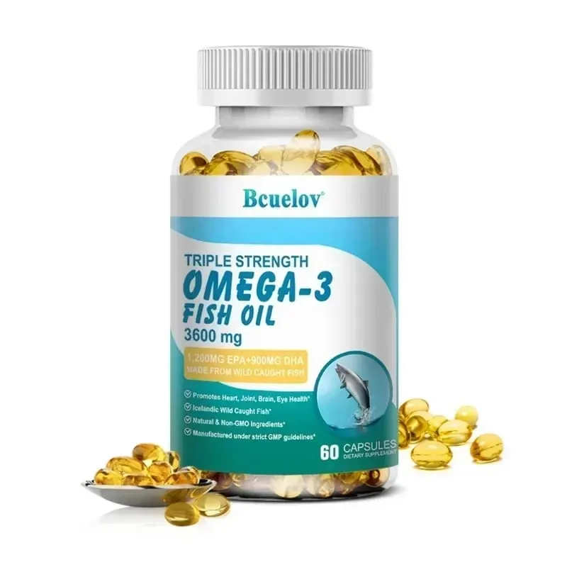 Bcuelov Omega-3 Fish Oil Dietary Supplement - Includes EPA & DHA - 3600 Mg Per Serving for Heart Joint Brain Eye Health
