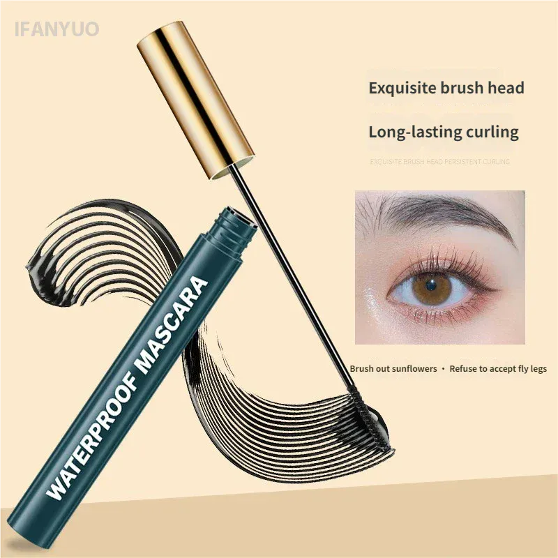 4D sort mascara tyk krølning Langtidsholdbar vandtæt snavsfri silkefibermascara forlænger øjenvipper Forlænger øjenmakeup