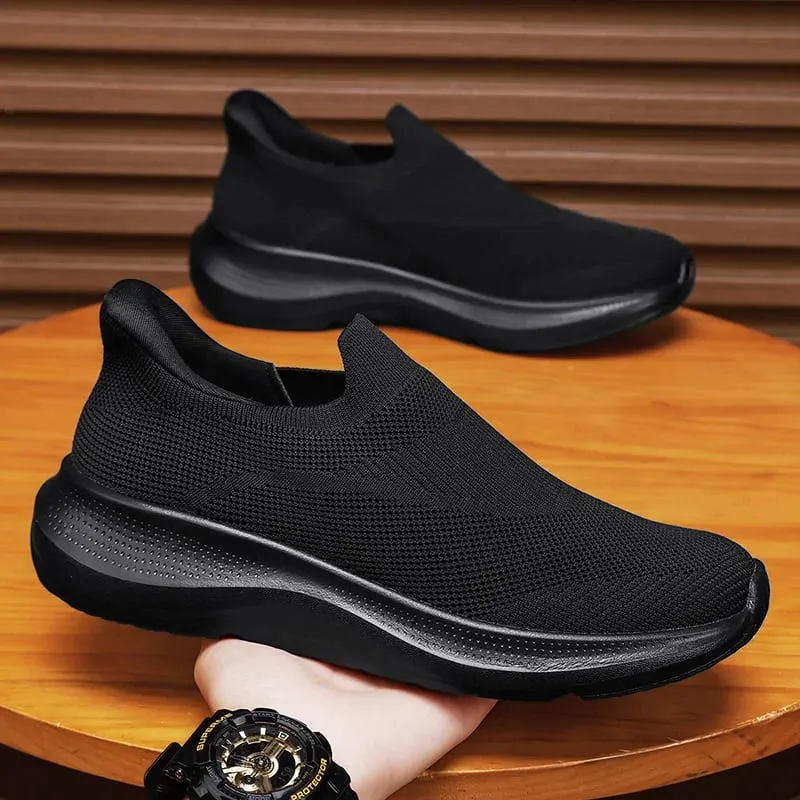 Breathable Knit Slip on Platform Walking Shoes Sports Lightweight Non Slip Cushion Casual Sneakers for Men Women High Quality