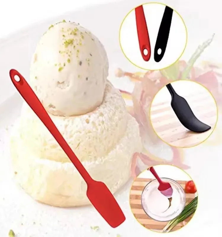 Long Handle Silicone Spatula for Kitchen Jar Scraper Spatula Non-Stick Rubber Scraper Smoothies Blenders Cooking Baking