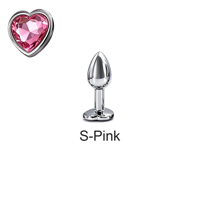 5 Sizes Metal Anal Plug Set with Heart Base Smooth Prostate Massage Butt Plug Sex Toys for Men Women Couples