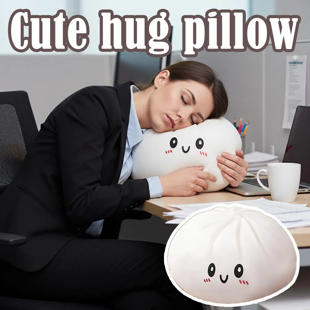 Large Dumpling Squishy Plush Toy Soft PET Stuffed Hug Pillow Adorable Steamer Design Home Decoration Stress Relief Toy for Kids