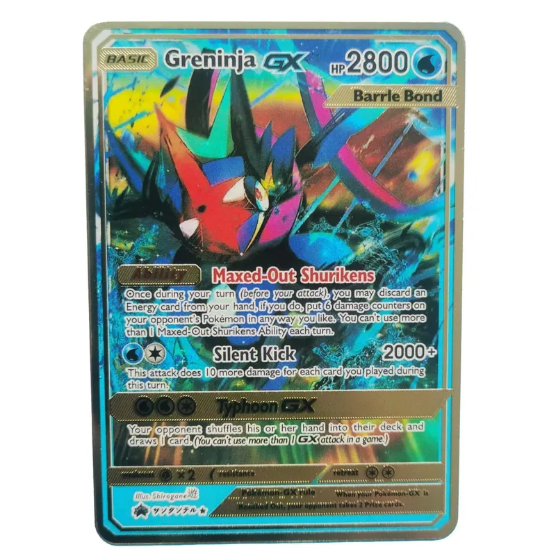 Van Gogh Museum Pokemon English Metal Card Anime Pikachu Charizard Mewtwo Shiny Letters Game Collection Card Kids Toy Gifts