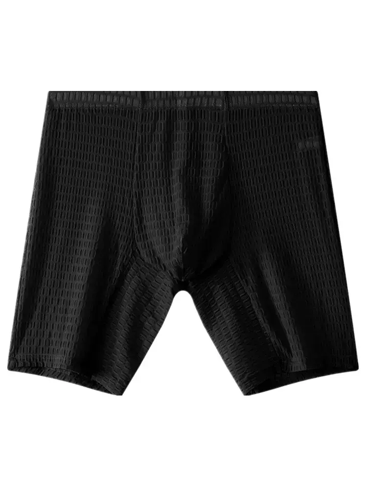 Mens Boxer Shorts Transparent Mesh Underwear Man Lace Panties Solid Breathable U Convex Pouch Underpants Cueca Calzoncillo M-XXL
