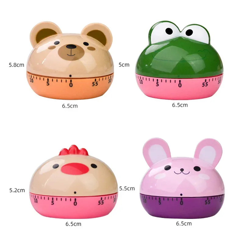 Mechanical Kitchen Timer with Cartoon Animal Pattern Cooking Alarm SCountdown Timer