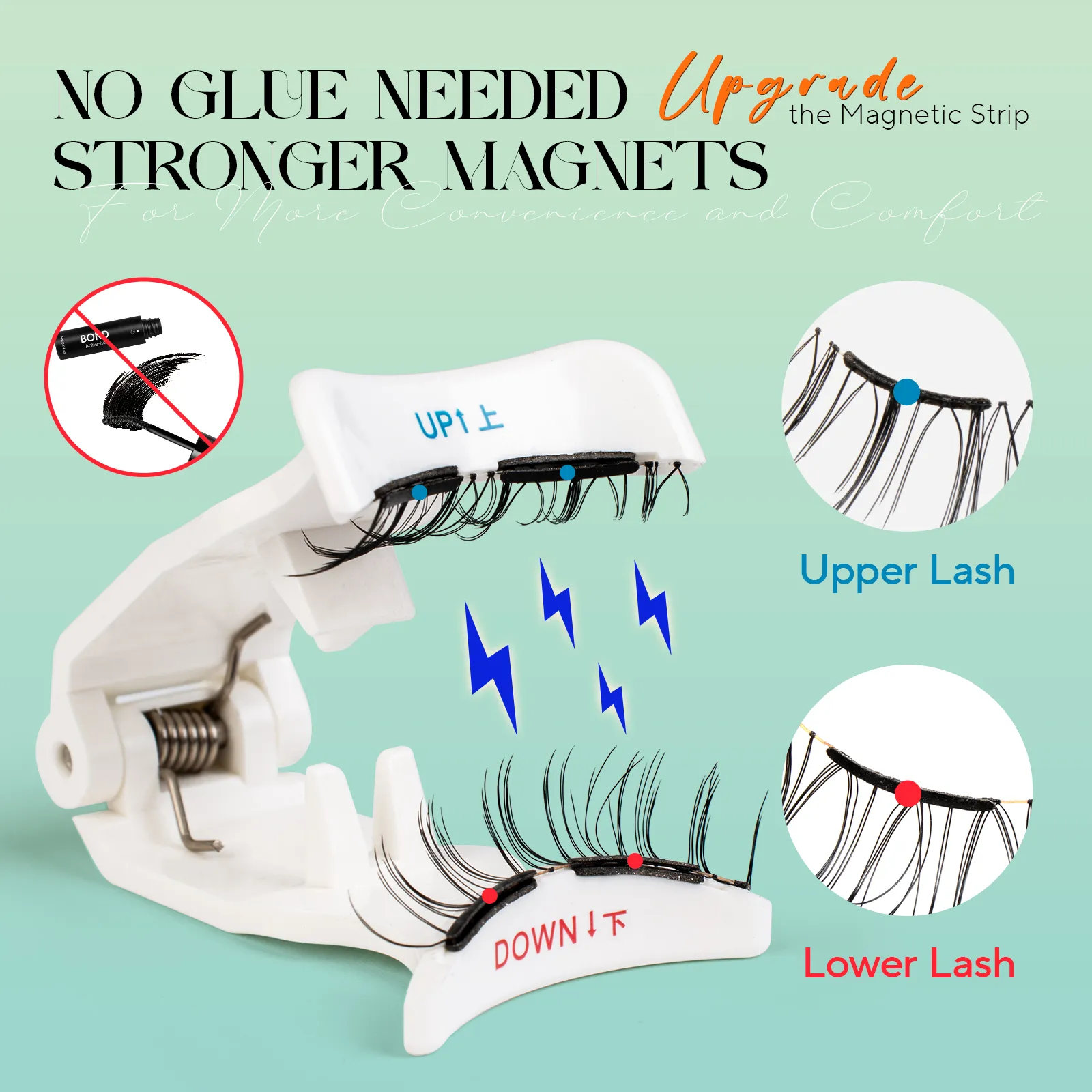 Soft Magnetic Eyelashes No Glue Needed Reusable Natural Look 3D Lashes Easy Apply Soft Magnetic Lashes Kit for Eye Makeup