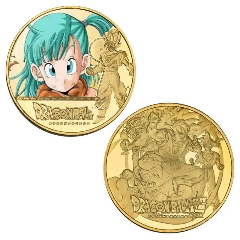 Dragon Ball Banhado A Ouro Moeda de Ouro Son Goku Vegeta Moedas Comemorativas Crianças Clássico Anime Periféricos Coleção Brinquedo Lembrança