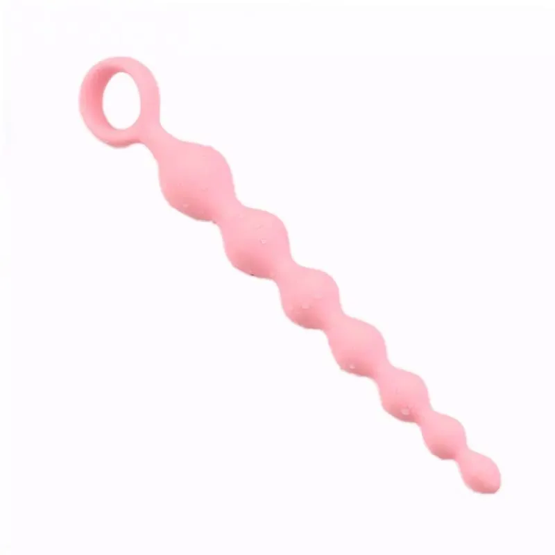 Soft Silicone Anal Dildo with Heart Beads Big Balls G-Spot Stimulating Butt Plugs for Couples Adult Sex Toy Sexy Anal Plug