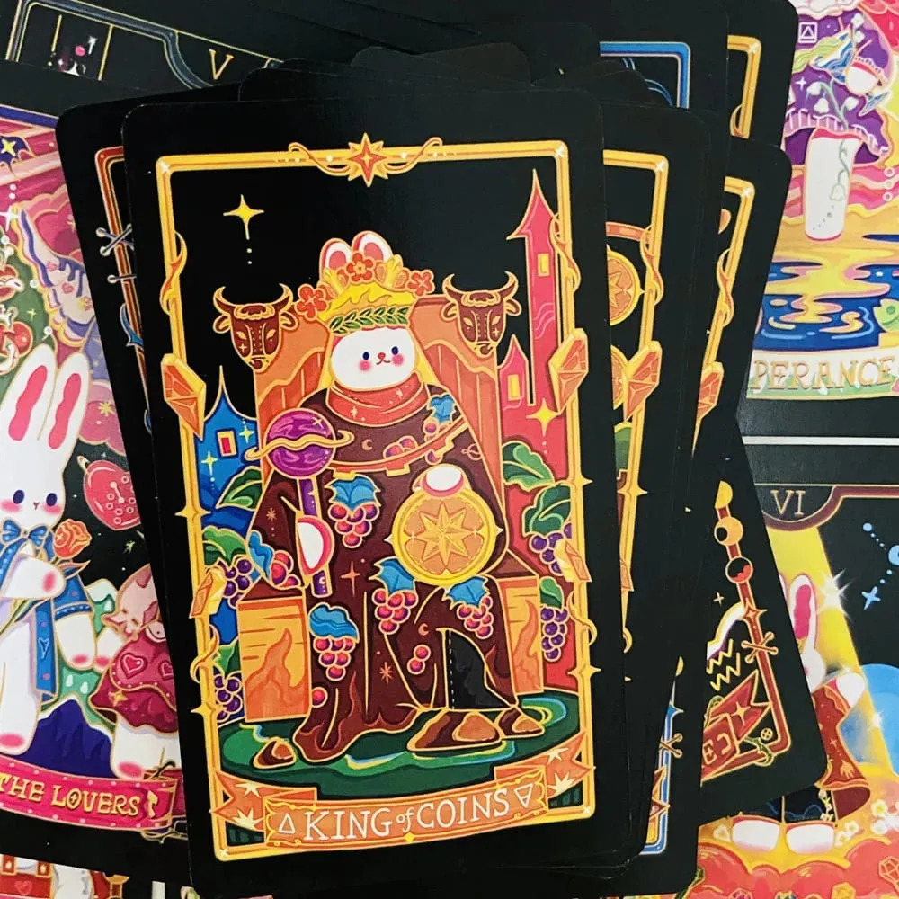 Galaxy Reverie Tarot Cards 78pcs Cute Rabbit-Themed Tarot Cards Wait Board Games