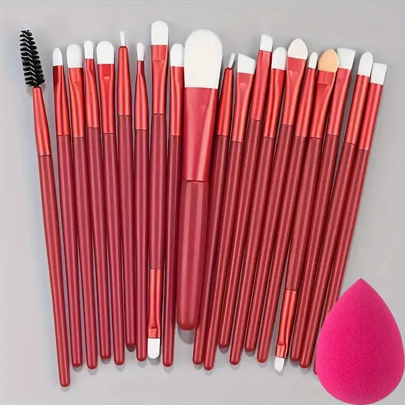 20PCS Makeup Brushes Set for Cosmetics Foundation Blush Powder Eyeshadow Kabuki Blending Brush With Powder Puff Beauty Tools