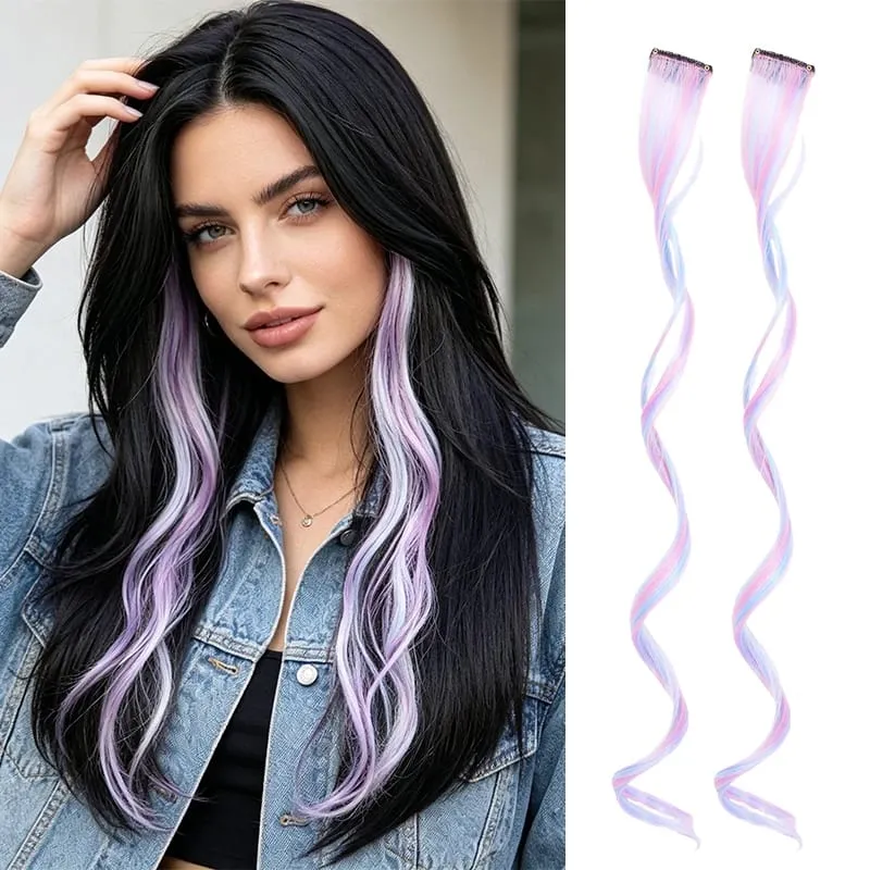 Ce Cream – postiches à clipser en Fiber synthétique, 2 pièces, couleur rose lavande, pour Cosplay et Look décontracté, couleur douce et vibrante — image 8