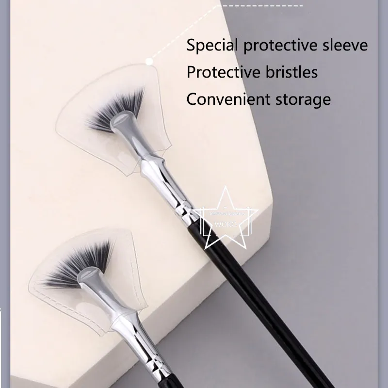 Eyelash Brush Fan Bent Lash Fan Brushes Eyelash Brushes Small Fan Brush Professional Mini Eyelash Brush Make Up Tool