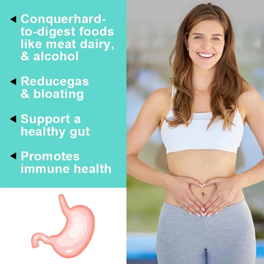 Digestive Enzyme Supplement - 3 Prebiotics 12 Probiotics 10 Billion CFU - Digestion Nutrient Absorption Colon Detoxification