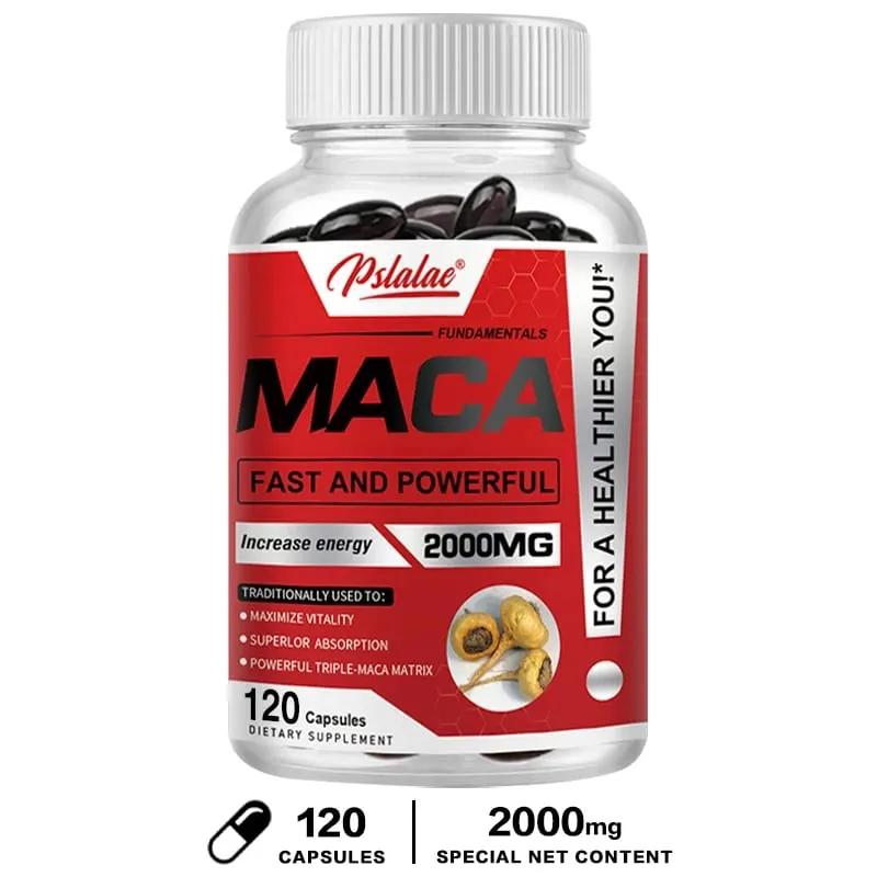 Maca Root Capsules for Men and Women To Maximize Vitality and Performance Made with Black Maca Red Maca and Yellow Maca Powders