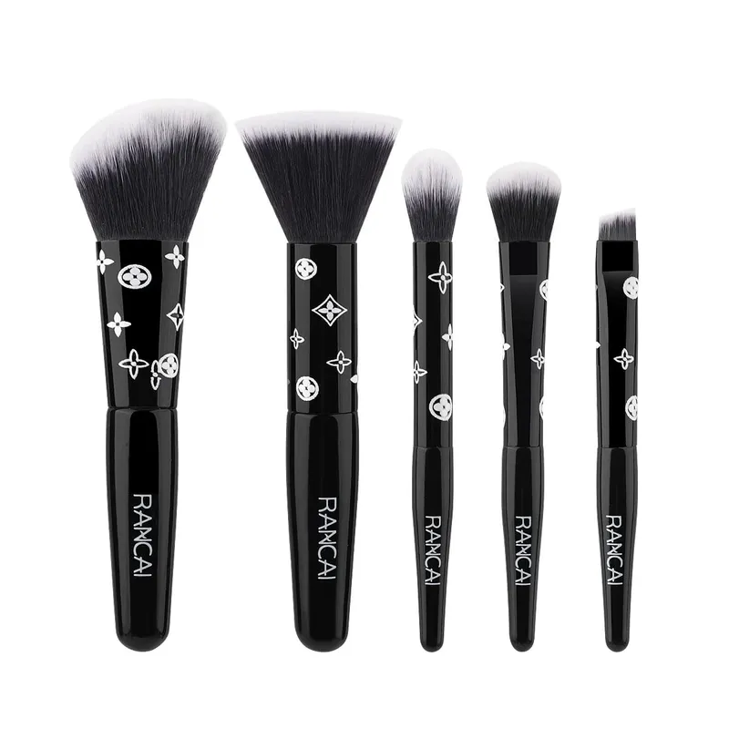 5-delige schattige compacte make-upborstelset met etui Premium borstel voor onberispelijke foundation Blush oogschaduwtoepassing Beauty Tools