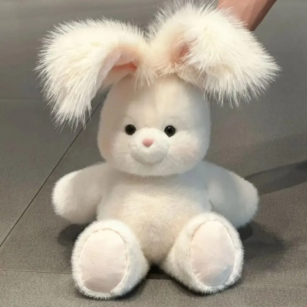 Regalo creativo Morbido coniglio di peluche Cuscino di peluche Supporto emotivo Peluche da 17,7 pollici con orecchio lungo Cuscino di peluche carino