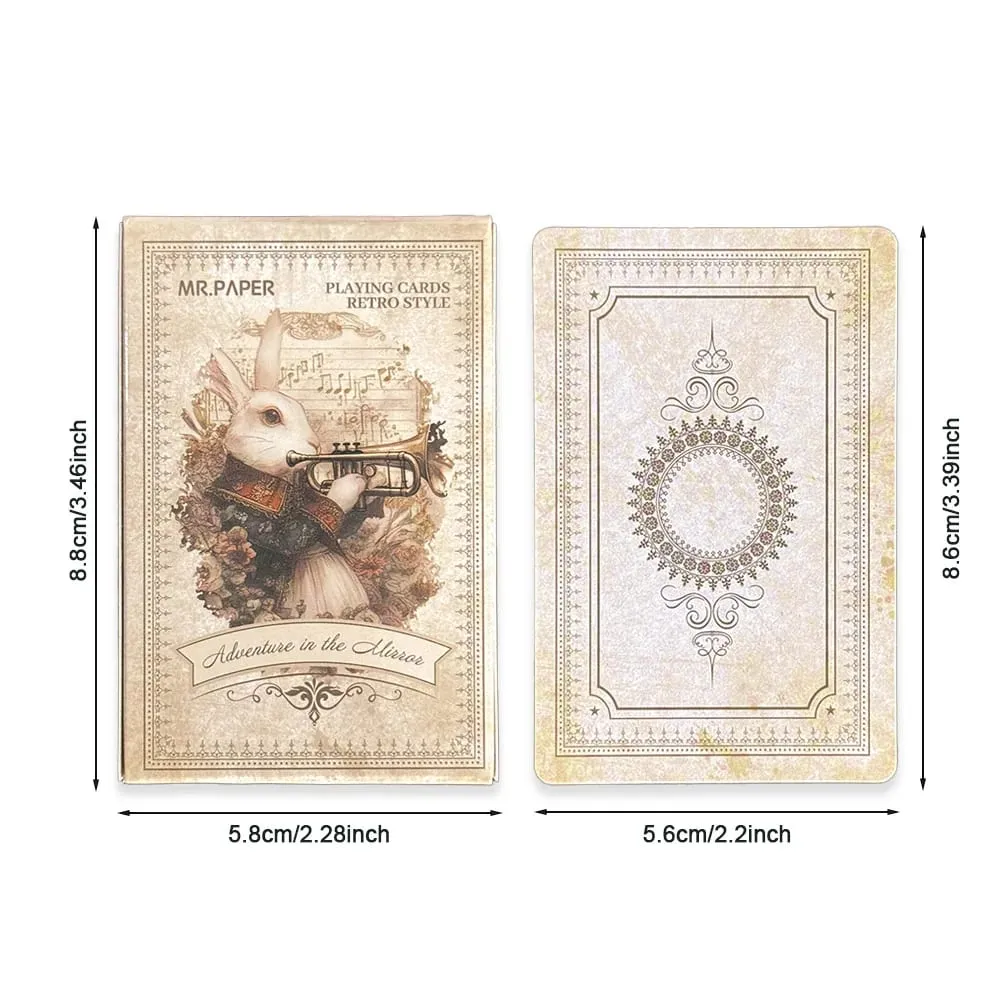 55Pcs Alice in Wonderland Playing Cards Luxury Retro Style Board Game Card Vintage Anime Poker Cards for Collection Gift