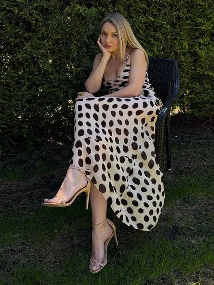 Urban Long Dress Animal Print Women Dress Sexy V-neck Ruched Drawstring Pambabae Dresses 2026 Summer Party Lady Street Robe
