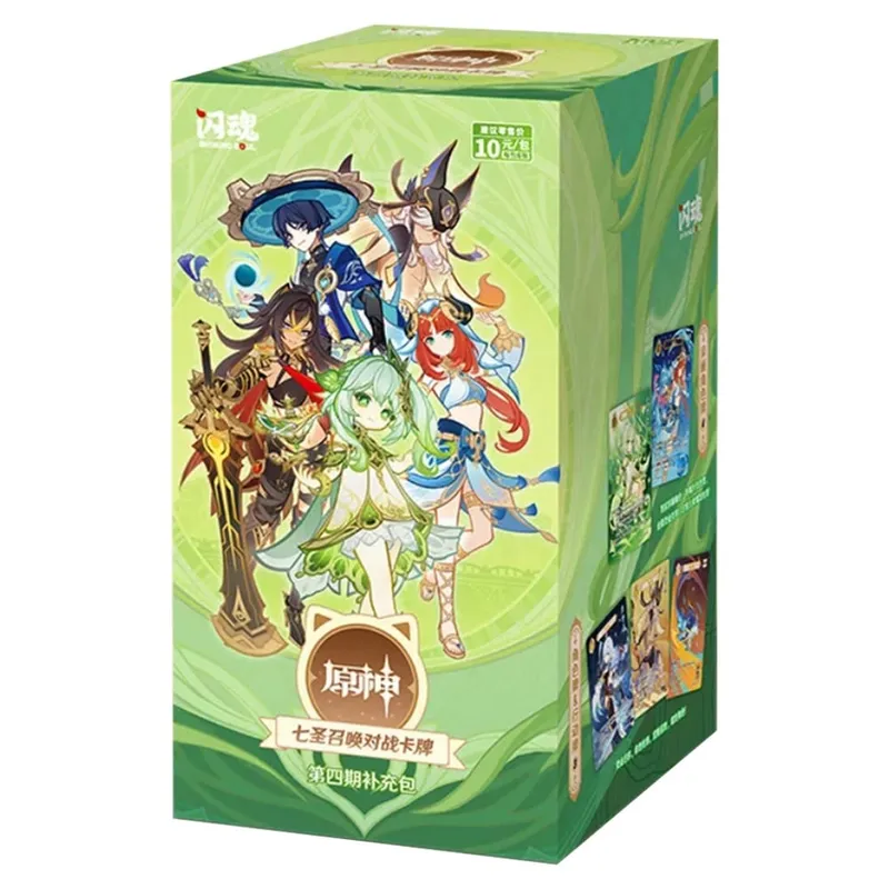 Genuine Genshin Impact Card Seven Summoning Battle Cards Booster Pack Cosplay Game Character Collectible Cards Toys Gifts