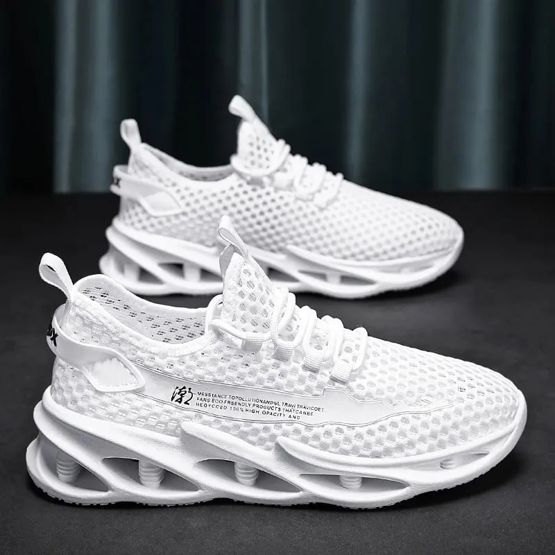 2025 New Summer Sneakers Men Mesh Breathable Running Tennis Shoes Outdoor Sports Tenis Masculino White Casual Walking Shoes size