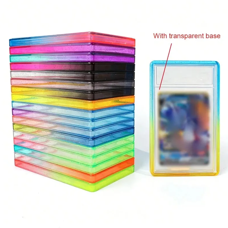 Glitter TPU Slab Bumper Guard Case Holder Protective Skin Display Sleeves with Clear Back for 35PT Graded Trading Card — image 2
