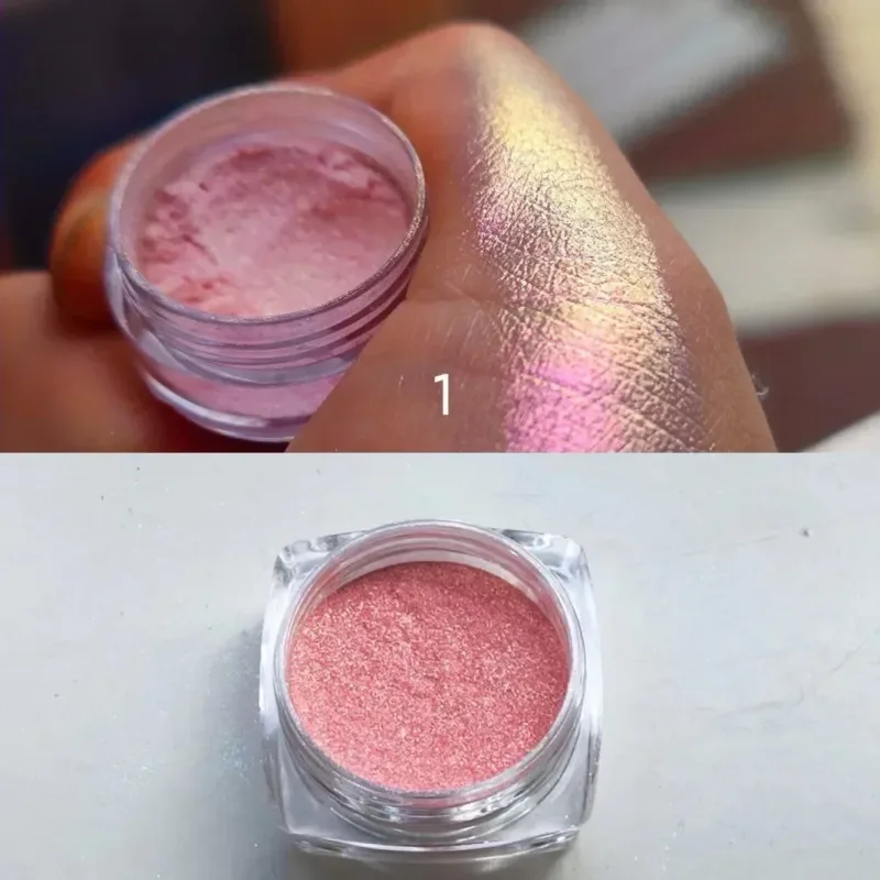 Glitter Eyeshadow Powder Long Lasting Chrome Chameleon Holographic Eyeshadow Powder Pigment Eye Makeup For Women Cosmetic