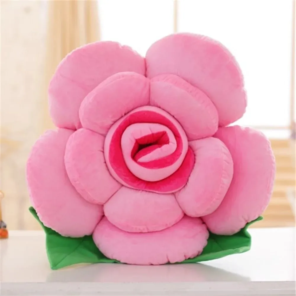 New Large Rose Shaped Pillow Plush Colorful Sofa Flower Cushion Simulated Car Interior Cushion Plush Toys