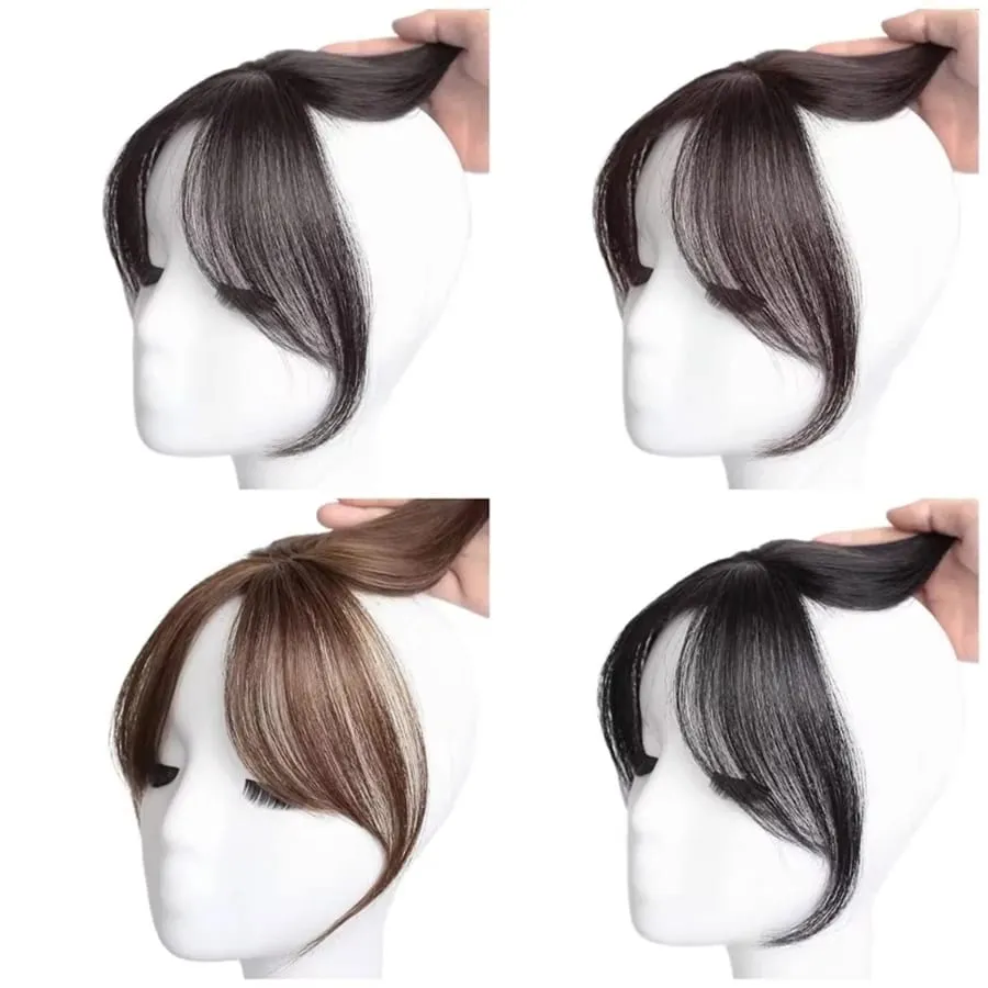 Synthesis Wig Middle-part Bangs Hair Extensions Clip In Forehead Natural Seamless French Oblique Bangs Eight-character Bangs — image 6