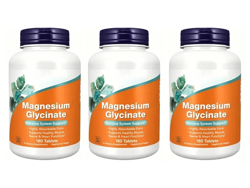 Magnesium Glycinate Supplement 180 Tablets Chelated Bisglycinate Dietary Tablets for Men & Women Gentle Daily Mineral Support