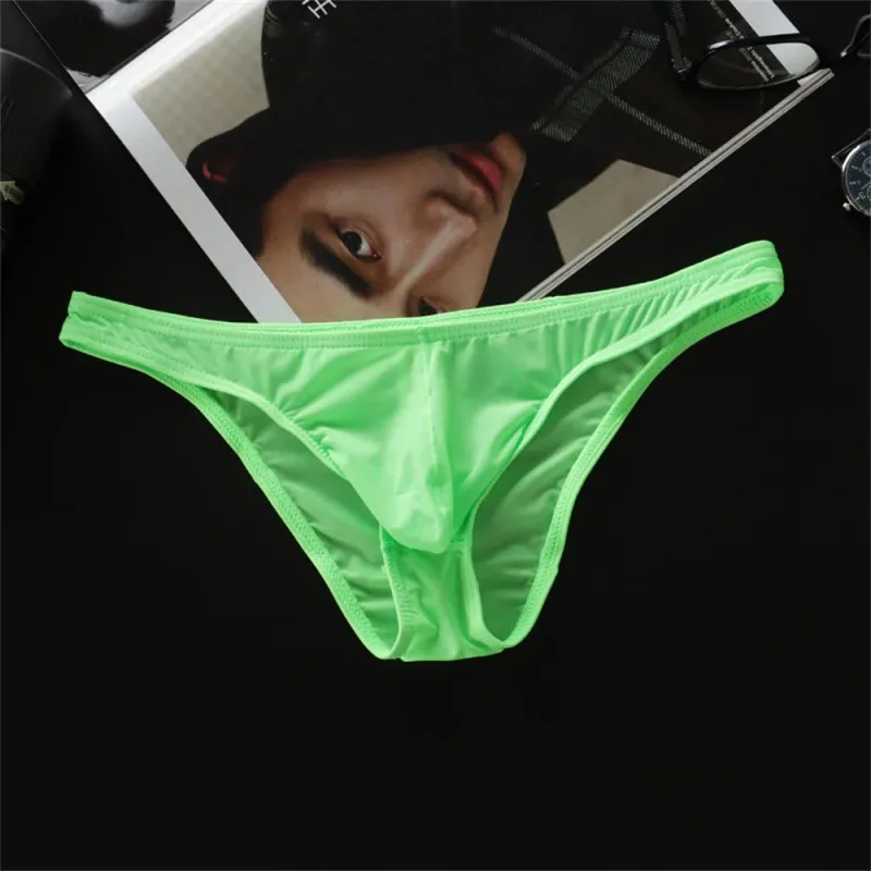 Bagong 2026 Men Ice Silk U Convex Samll Briefs Underwear Low Waist Ultra Manipis Transparent Bikini Slip Panties Plus Size M-XXL