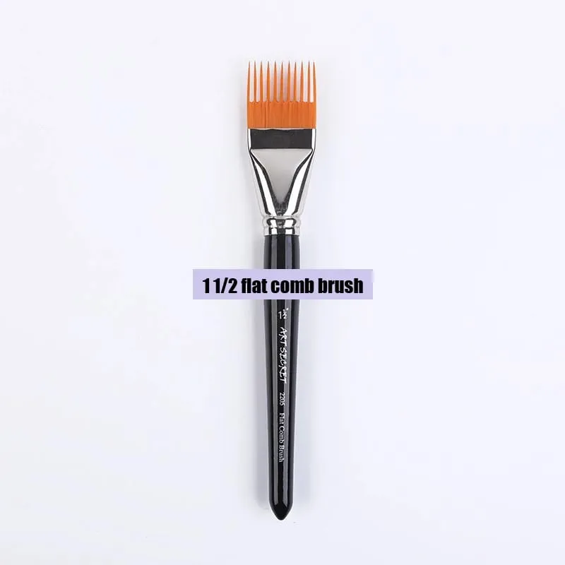 Professional 5 pcs Flat Comb Brush Nylon Paint Drawing Brushes Oil Artists Painting Brush Set For Artists Student — image 6