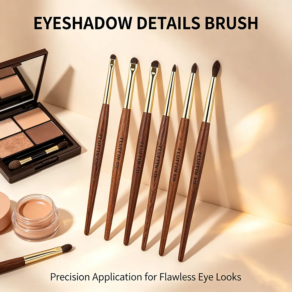 Professional Horse Hair Eyeshadow Crease Blending Brush Eyeliner Smudge Makeup Tool Rosewood Handle Copper Pipe Eye Brushes