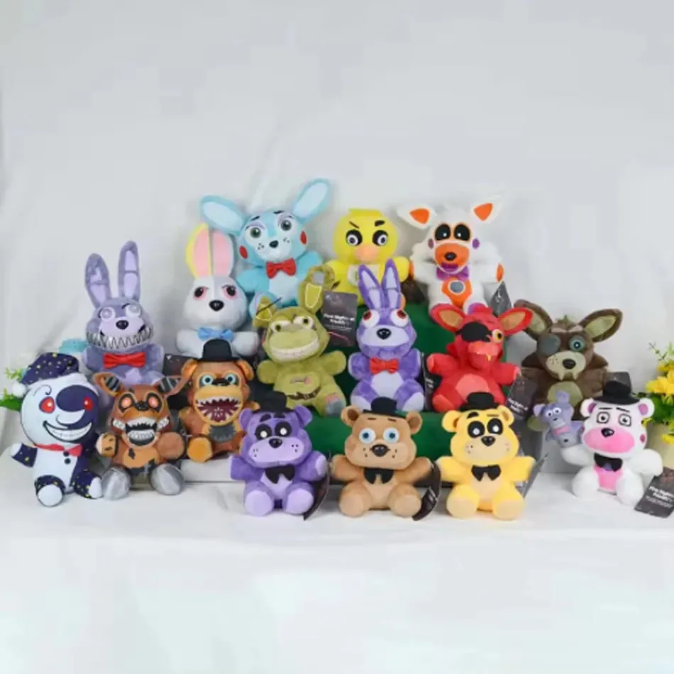 FNaf 18CM Plush Toys Bonnie Bear Foxy Cartoon Stuffed Dolls Freddy Kids Gifts Cute Game Doll