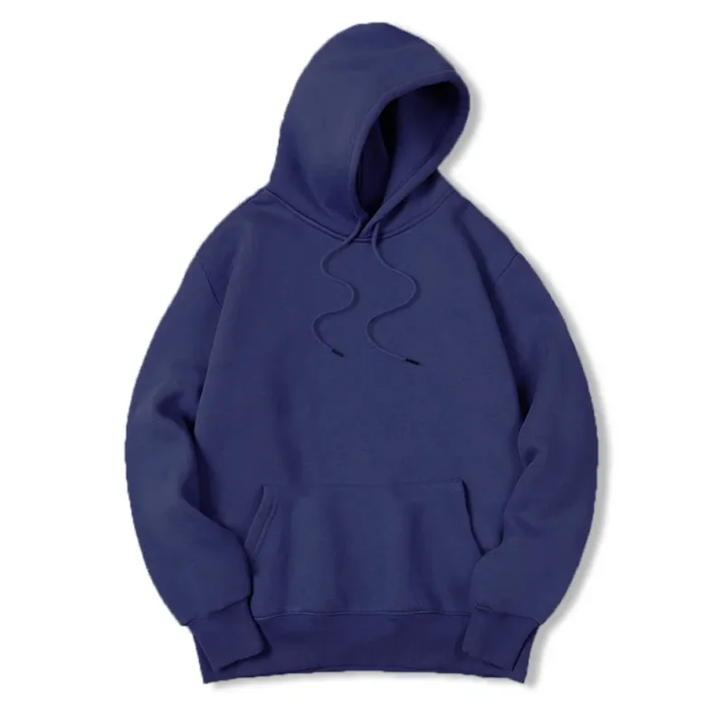 2025 Men's Solid Color Hooded Sweaters Men's Warm Wool Sweater Fashionable Street Clothing Loose Breathable Jersey Brand Hooded